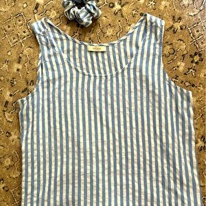 NA NIN Marni Linen Top & Striped Gauze Scrunchie